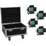EUROLITE set de 4x LED CLS-9 QCL RGB/WW 9x7W con estuche