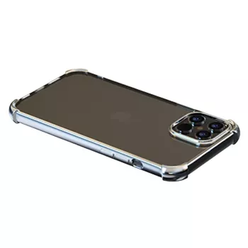 Funda blanda Devia para iPhone 12 Pro Max — antigolpes brillante plata