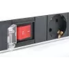 Regleta de enchufes de aluminio Digitus con interruptor. 7 tomas de seguridad. Cable de 2 m
