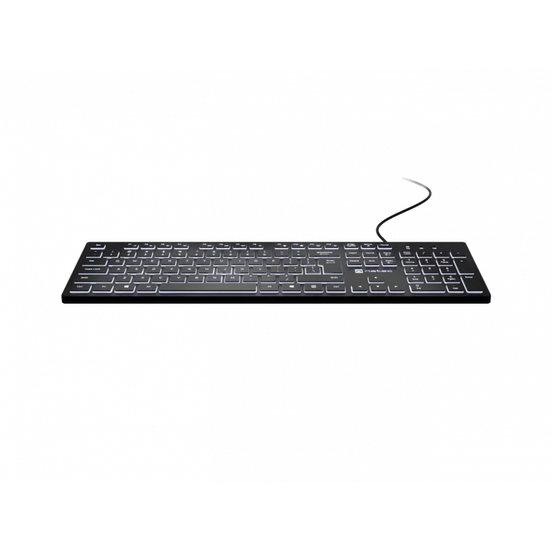 Teclado con cable NATEC HERRING GLOW distribución US con retroiluminación blanca