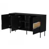 Cama Meble INSERTO 3D cómoda, 143,5x40x80 cm, negra, con LED