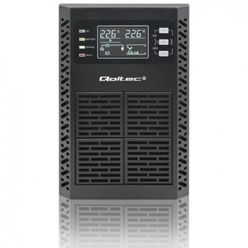 SAI Qoltec 52281 sistema de alimentación ininterrumpida doble conversión (online) 2 kVA 2000 W 3 salidas AC