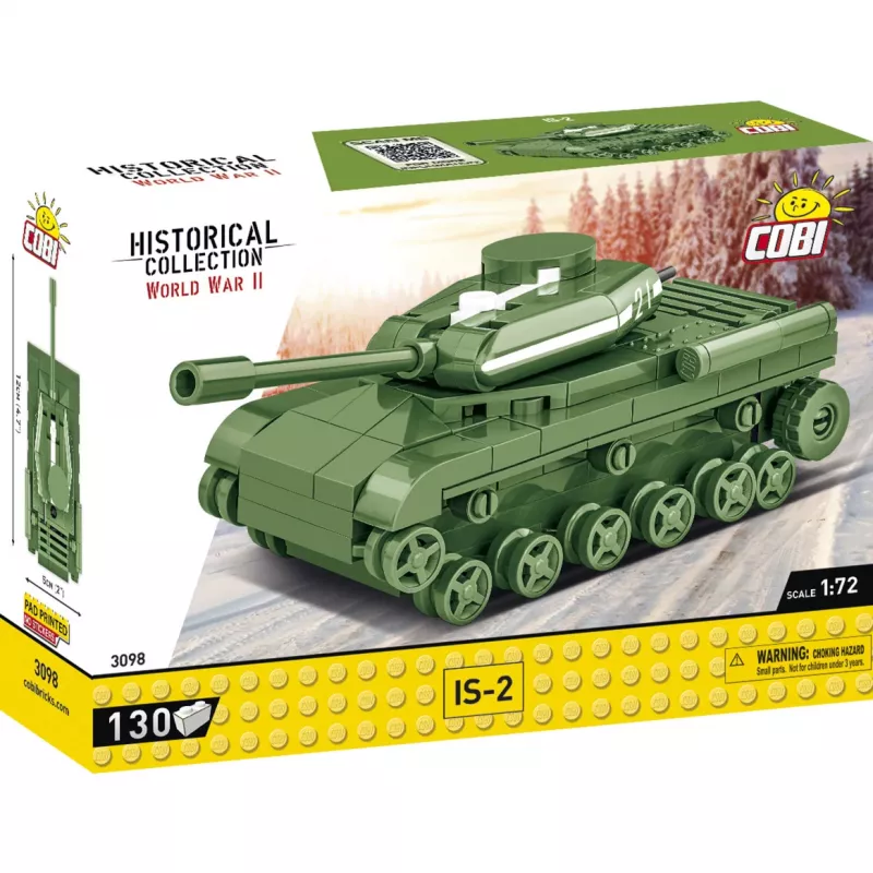 Set de construcción Cobi modelo IS-2, tanque de la Segunda Guerra Mundial, 130 piezas, edad recomendada 6+