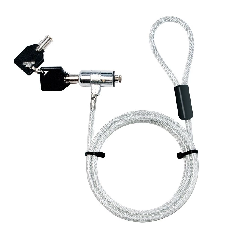 Cable de seguridad LogiLink NBS009 para portátil con llave, 1,8 m, T-bar, 1,5 cm, 2 llaves, slim, plateado