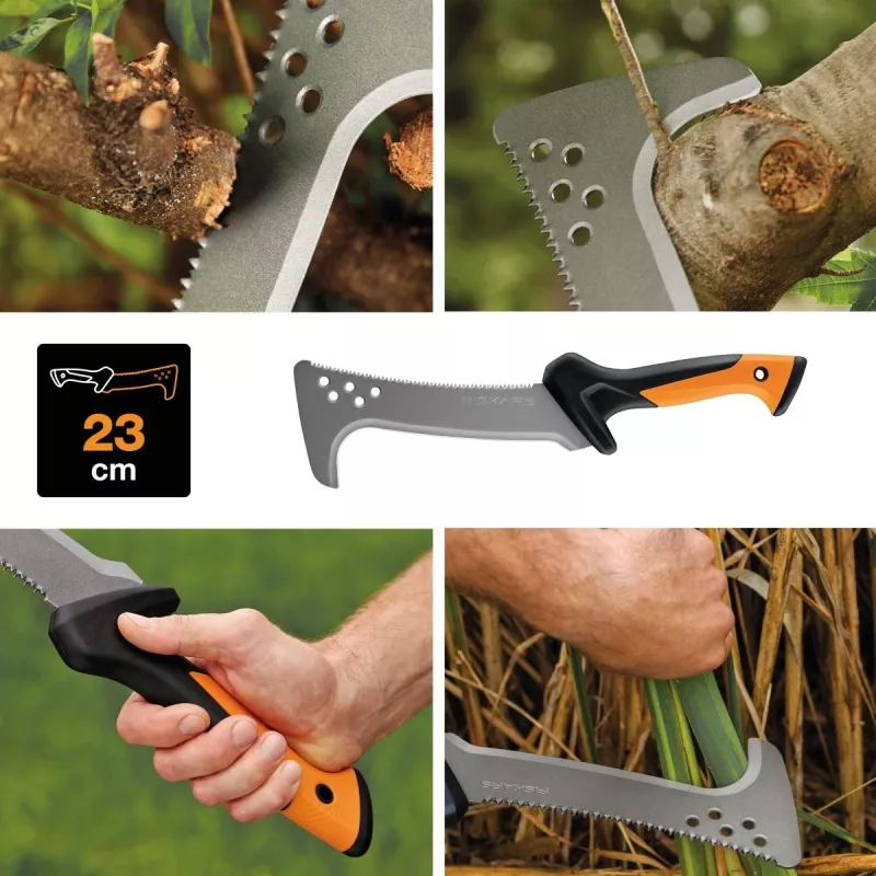 Sierra de mano Fiskars 1051233 Sierra de arco 23 cm Negra, Naranja, Plata