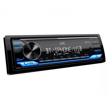 Autorradio JVC KDX-382BT con Bluetooth y USB — Single DIN, entrada AUX, sintonizador FM