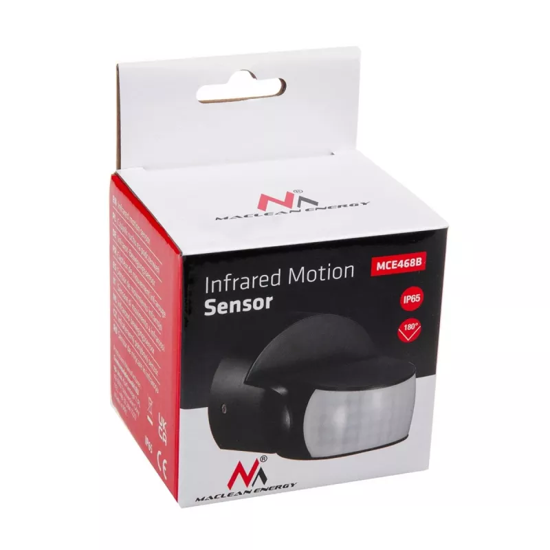Detector de movimiento por infrarrojos MACLEAN MCE468B IP65 — Detector de presencia por infrarrojos, resistente a la intemperie