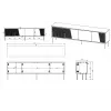 Mueble RTV ABI 4D 200x38x62 blanco mate