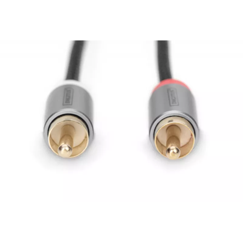 Digitus | Cable en Y estéreo de 3,5 mm a 2RCA, macho a macho | DB-510330-018-S | 3,5 mm estéreo | 2x conector RCA macho