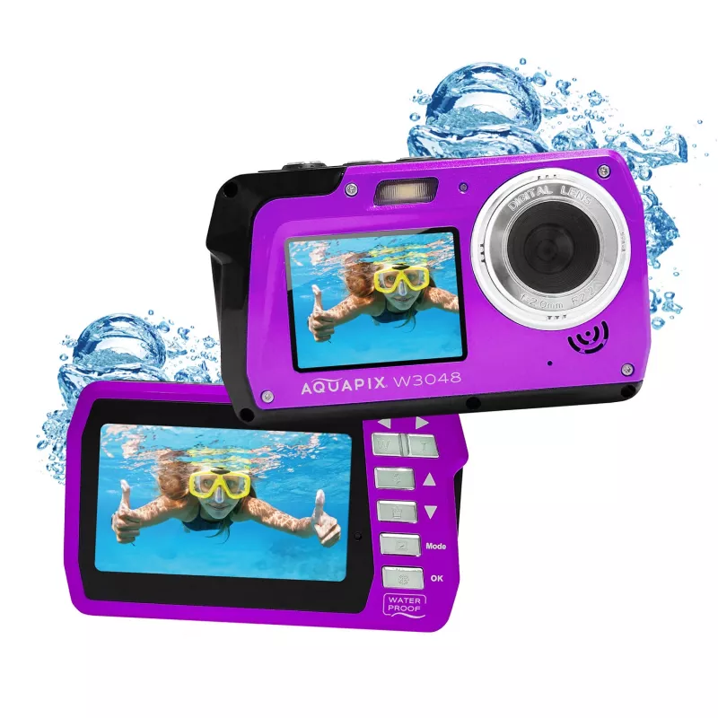 Cámara compacta sumergible EASYPIX Aquapix W3048‑V 12MP, zoom digital 4x
