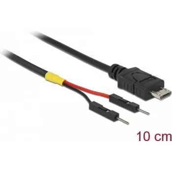 Cable de alimentación USB Delock Micro-B a 2 x conector macho de pines individual alimentación 10 cm (85406)