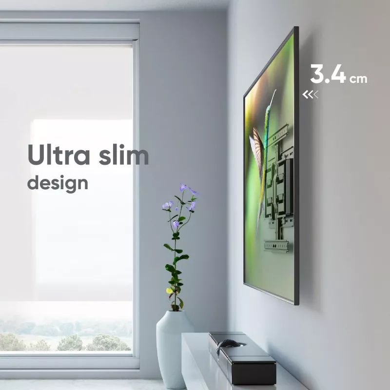 Soporte de suelo para TV ONKRON SM6-B para pantallas de 32 a 90 pulgadas, capacidad de carga 50 kg, VESA 200x200-600x400, inclinación -10-5°, giro 40°