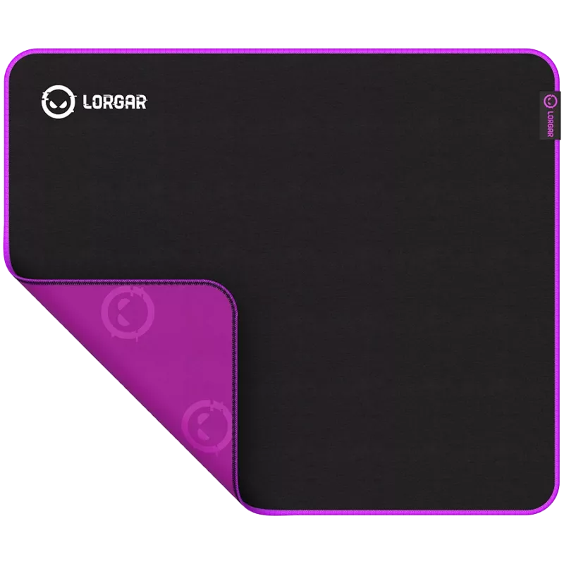 Alfombrilla gaming Lorgar Main 315, superficie de alta velocidad, base de goma antideslizante violeta, tamaño: 500 mm x 420 mm x 3 mm, peso 0,39 kg