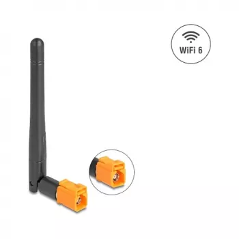 Antena WiFi 6 omnidireccional DELOCK FAKRA M 2,4/5 GHz 2,5–3,0 dBi articulación inclinable negra