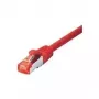Tecline - cable de parcheo - RJ-45 (M) a RJ-45 (M) - 1,5 m - SFTP, PiMF - CAT 6 - libre de halógenos, snagless - rojo (715015R)