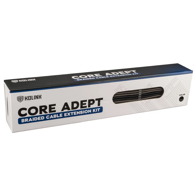 Kolink Core Adept kit de extensión de cables trenzados, negro/gris plomo