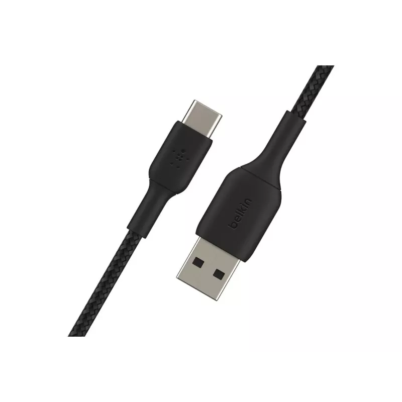 Cable trenzado USB-C a USB-A 15cm negro