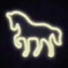 Cartel de neón LED MANTA SNL103WH – motivo caballo, blanco