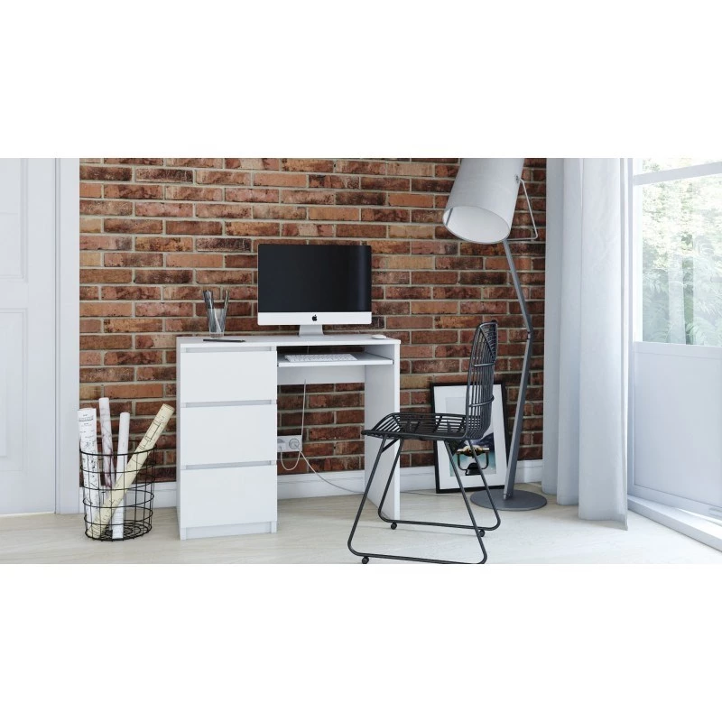 Mesa de ordenador top e shop LIMA LEWE BIEL MAT — recta, rectangular, aglomerado, 980×510×760 mm