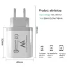 Cargador de pared MACLEAN MCE479W — cargador rápido USB de 3 puertos, 18W de potencia total