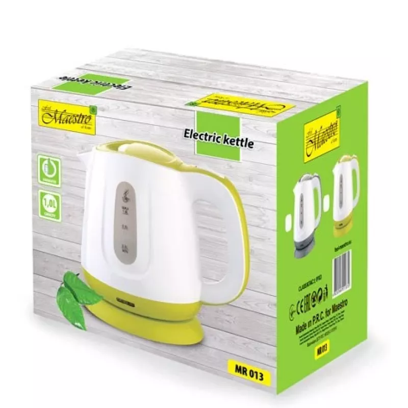 Hervidor de agua Feel-Maestro MR013, verde, 1 L, 1100 W, verde, blanco