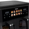 Freidora de aire Tristar FR-9075 doble 9 L, 2500 W, control táctil, LCD, negra, 60 °C mín