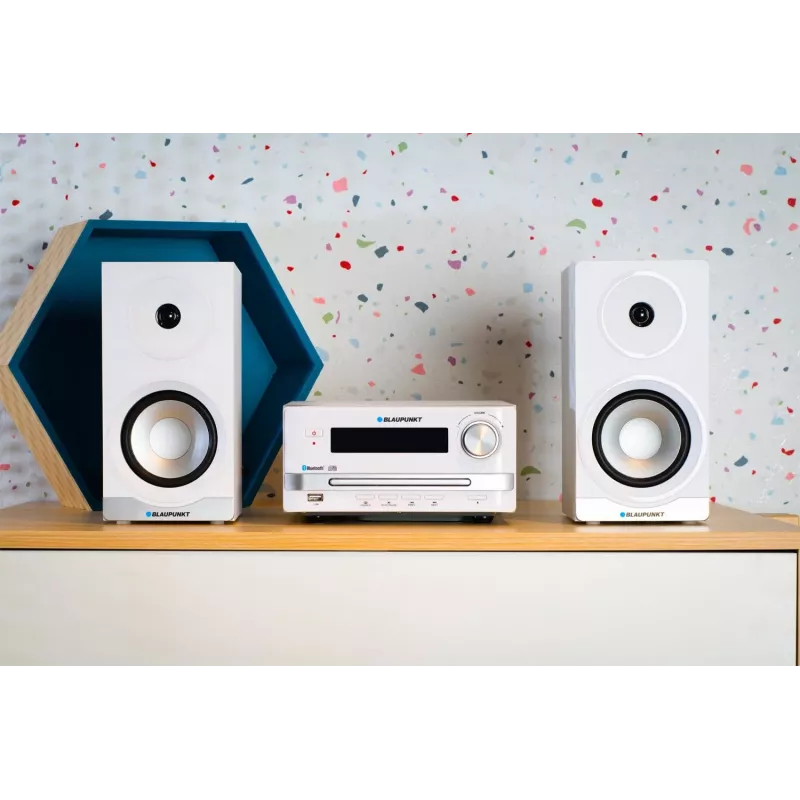 Microcadena de audio para el hogar BLAUPUNKT MS16BT 15 W, CD/USB/MP3, Bluetooth, FM RDS, blanca