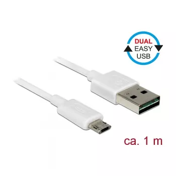 Cable USB DeLOCK 84807 USB 2.0 1 m USB A Micro-USB B blanco