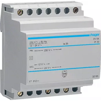 Hager ST312 transformador de seguridad, 230 V