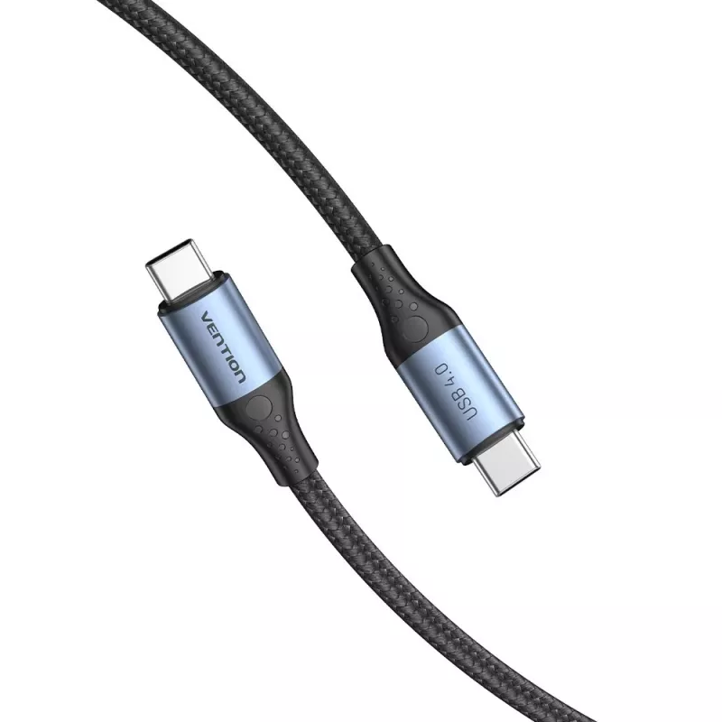 Cable Vention USB4 Gen 3x2 Type-C a Type-C 1 m, 5 A, aleación de aluminio, trenzado de algodón