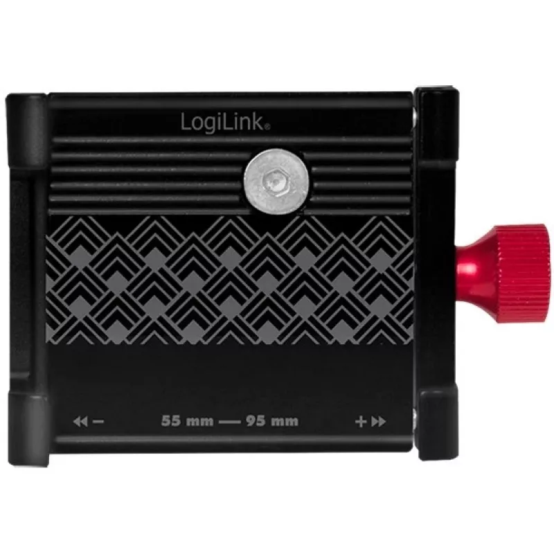 Soporte para smartphone de bicicleta LogiLink, fijación, negro/rojo aleación de aluminio de alta calidad, apto para dispositivos móviles - 1 ud. (AA0146)