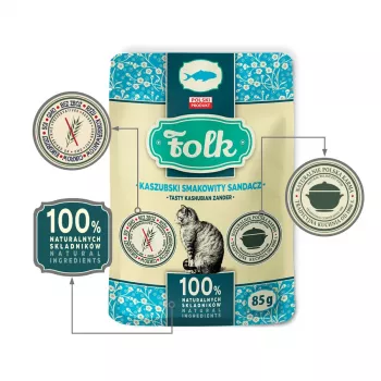 FOLK Delicioso lucioperca de Cachemira - Comida húmeda para gatos - 85g