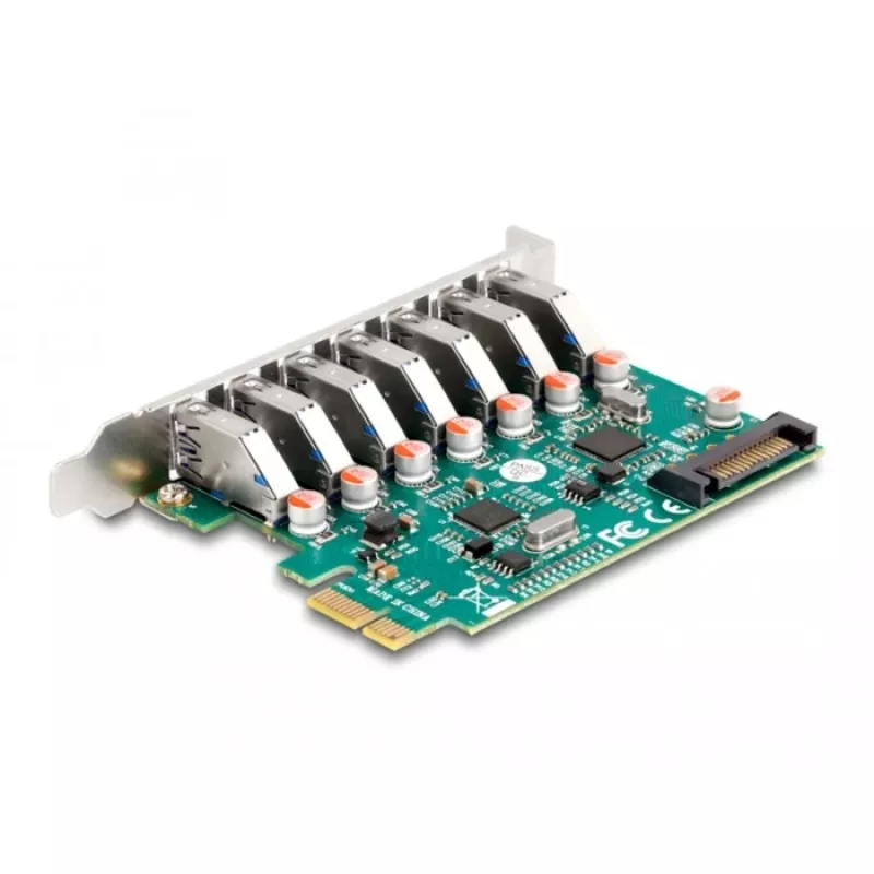 Tarjeta PCI Express x1 DeLOCK a 7 x conector hembra USB 5 Gbit/s Type-A externo