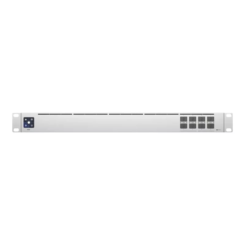 Switch de red gestionado L2 UBIQUITI USW-Aggregation — 8 ranuras SFP+, soporte 10G, sin ventilador, rack 1U, plateado