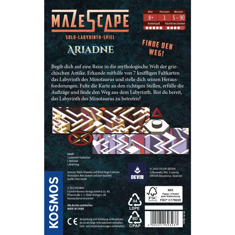 Mazescape Ariadne, juego de puzles