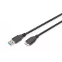 Cable SuperSpeed USB 3.0 ASSMANN, conector USB-A macho a conector Micro-USB-B macho, Cu AWG 28, doble apantallado, longitud 1,0 m (AK-300116-010-S)