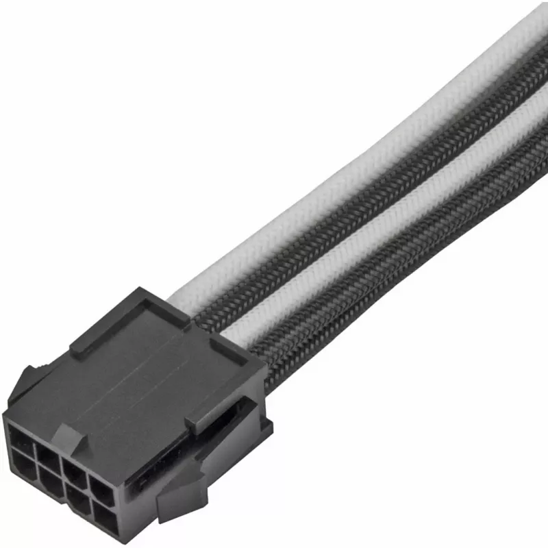 Cable de extensión de alimentación SILVERSTONE PP07E PCIe de 8 pines 30 cm (negro/blanco)