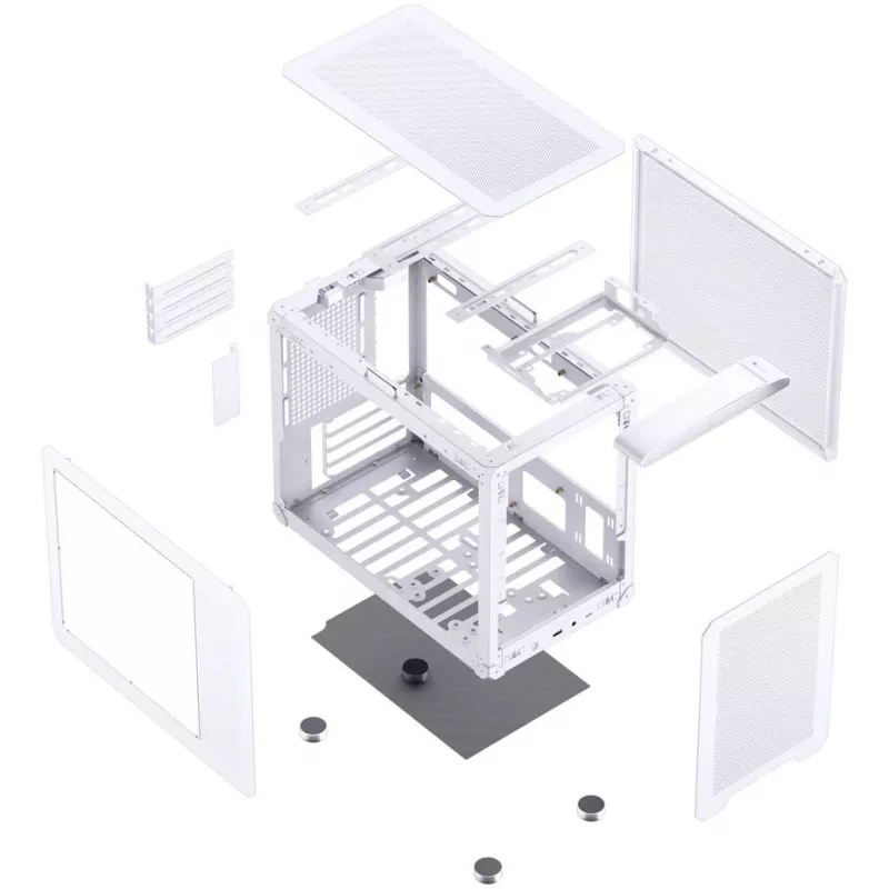 Caja de PC Jonsbo C6 MAX, caja mini, Micro-ATX, cristal templado - blanca