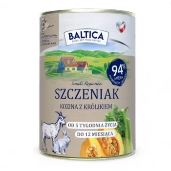 BALTICA Sabores regionales Cachorro Cabra con Conejo - Comida húmeda para perros - 400g