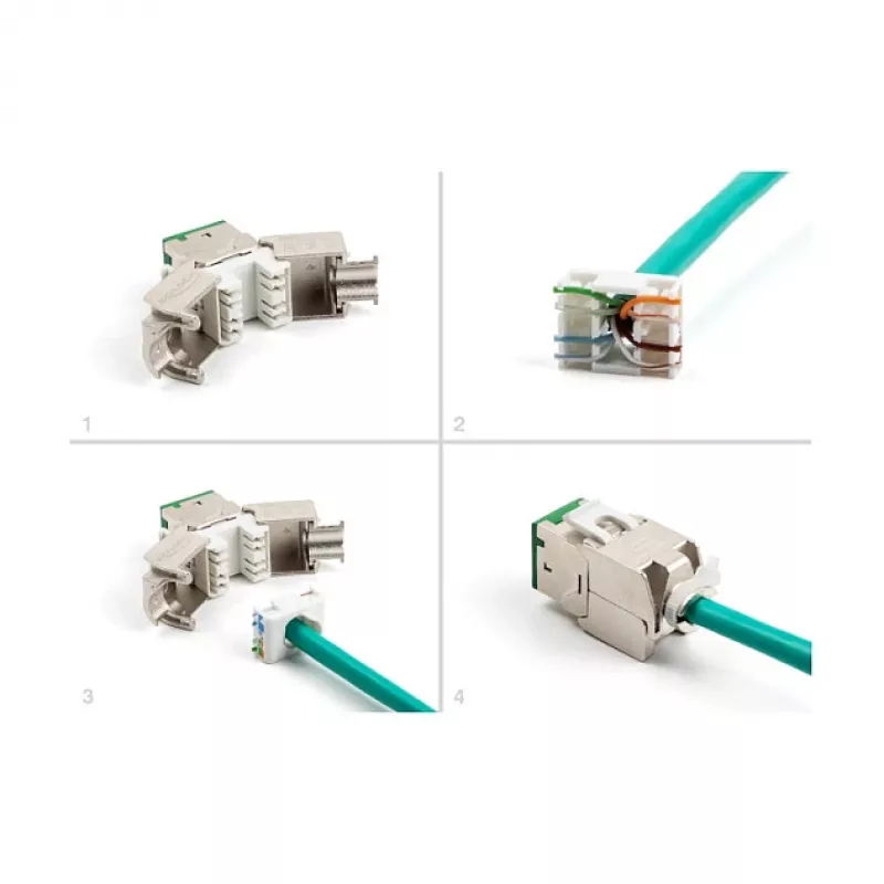 Módulo Keystone DeLOCK 88116 plano verde RJ-45 10 uds.