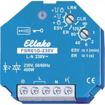 Relé de conmutación Eltako FSR61G-230V, funcionamiento silencioso, bobina 230 V