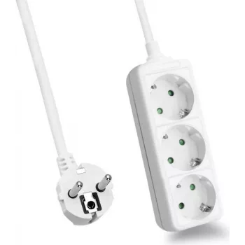 Regleta de enchufes helos CLASSIC 3 tomas 3,0 m cable sin interruptor