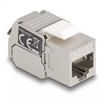 DeLOCK módulo Keystone RJ45 conector hembra a LSA Cat.6A con LED plata-blanco