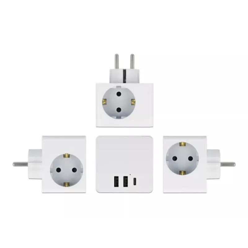 Adaptador de enchufe tipo F DeLOCK 11496 2 puertos USB 5 V 2,4 A 3 A