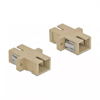 Conector de fibra óptica SC hembra-hembra DELOCK 85993, beige, pack de 4