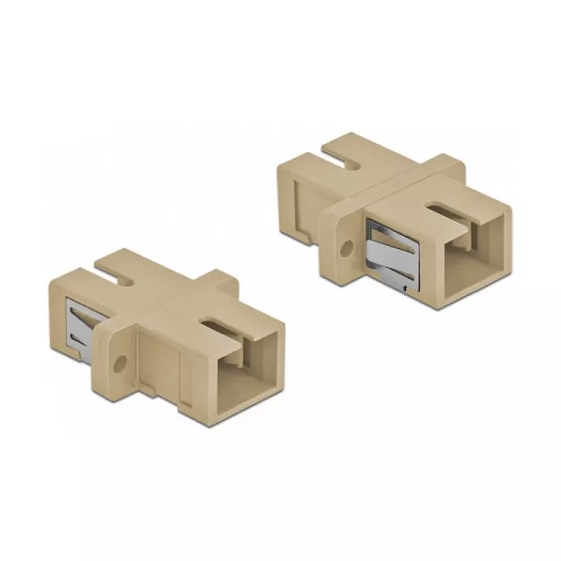 Conector de fibra óptica SC hembra-hembra DELOCK 85993, beige, pack de 4