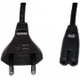 Cable de alimentación e+p NK 1 negro 1,5 m CEE7/14 conector hembra C8