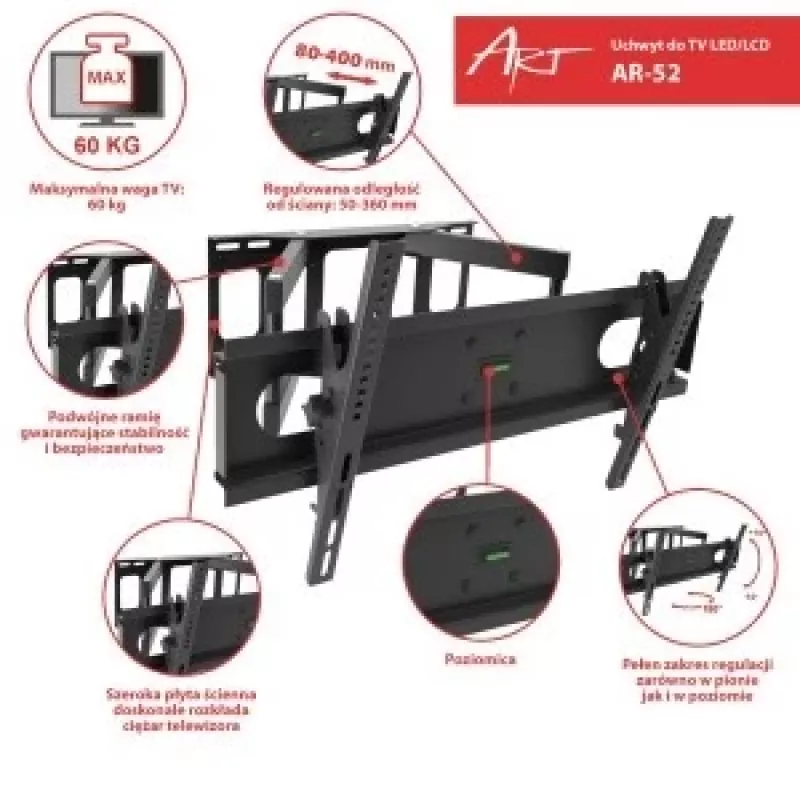 Soporte para TV LCD/LED de 14-42 inch 35 kg ART AR-44