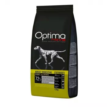Comida seca para perros Optimanova Adult Digestive conejo con patata 12 kg