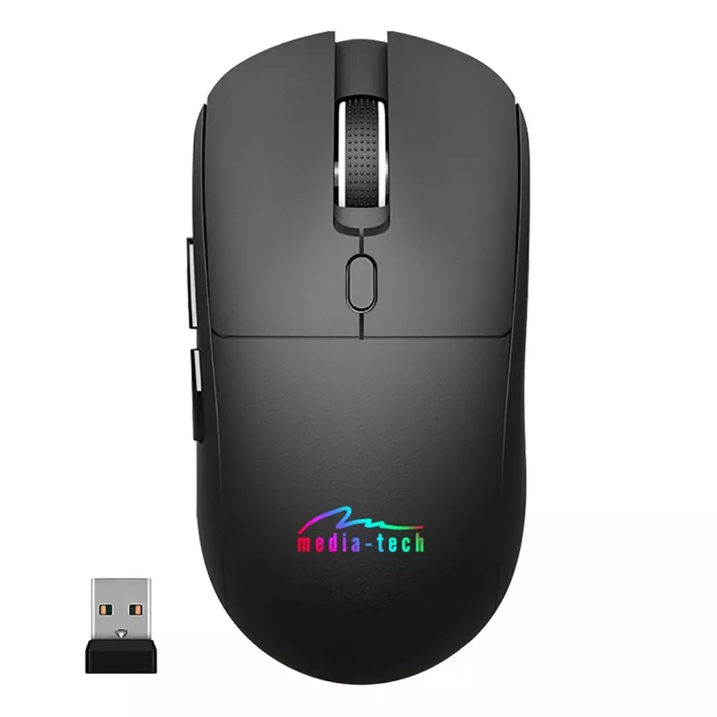 Ratón inalámbrico MEDIA-TECH MT1124 BT/RF Silent & Recharge — ambidiestro, 3200 DPI, Bluetooth + 2,4 GHz USB, 6 botones, recargable